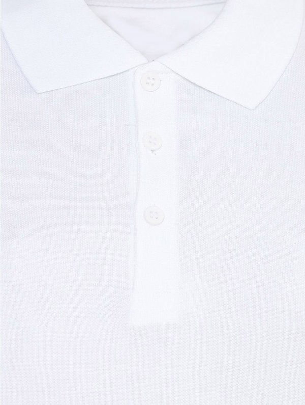 White Pique Short Sleeve Polo Shirt