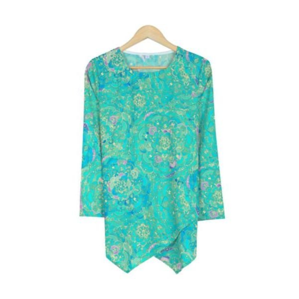 Angel of Mine Printed Asymmetrical Blouse