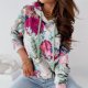 Showy Floral Print Long Sleeve Hoodie