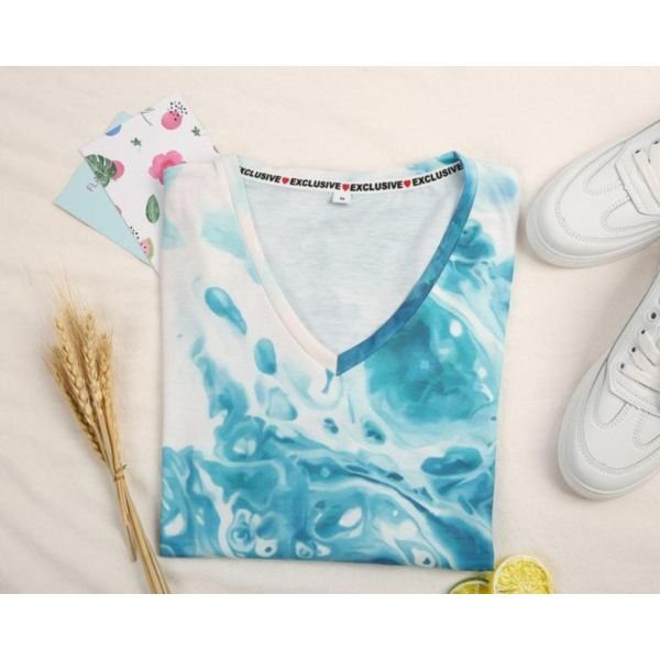 Foaming Sea V Neck Blouse