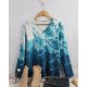 Foaming Sea V Neck Blouse