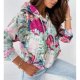 Showy Floral Print Long Sleeve Hoodie