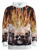 Men's Pullover Hoodie Sweatshirt 3D Graphic Skull Hooded Halloween Basic Hoodies Sweatshirts Long Sleeve Brown