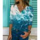 Foaming Sea V Neck Blouse