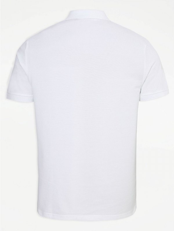 White Pique Short Sleeve Polo Shirt