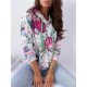 Showy Floral Print Long Sleeve Hoodie