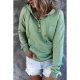 Preppy Patch Front Pocket Long Sleeve Green Hoodie