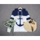 Anchor Long Sleeve Color Block Hoodie