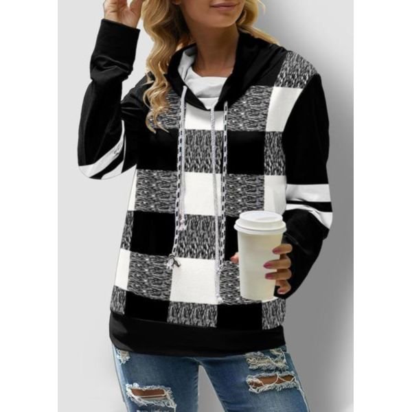 Black and White Checkerboard Hoodie