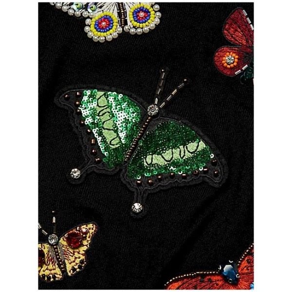 Alice Olivia Ciara Butterfly Embroidered Sweater