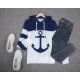 Anchor Long Sleeve Color Block Hoodie