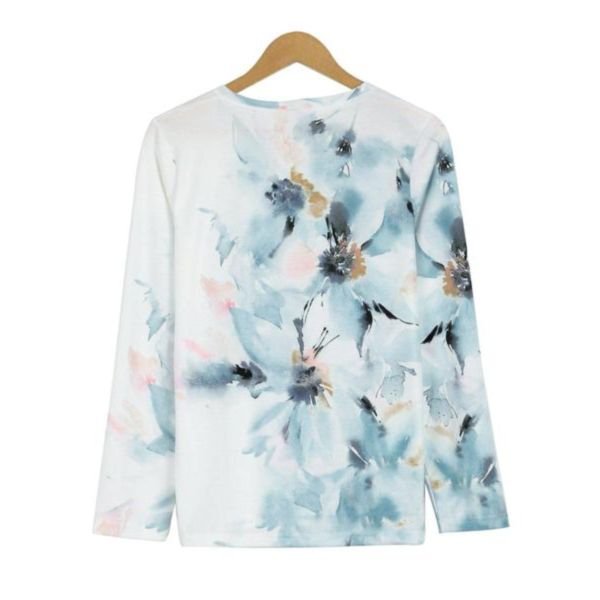 Watercolour Floral White Blouse