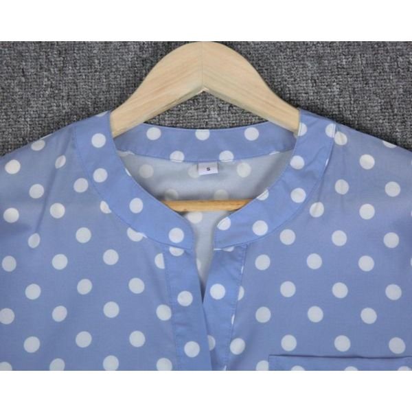 Fresh Polka Dot Print Short Sleeve Blouse