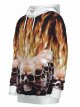 Men's Pullover Hoodie Sweatshirt 3D Graphic Skull Hooded Halloween Basic Hoodies Sweatshirts Long Sleeve Brown